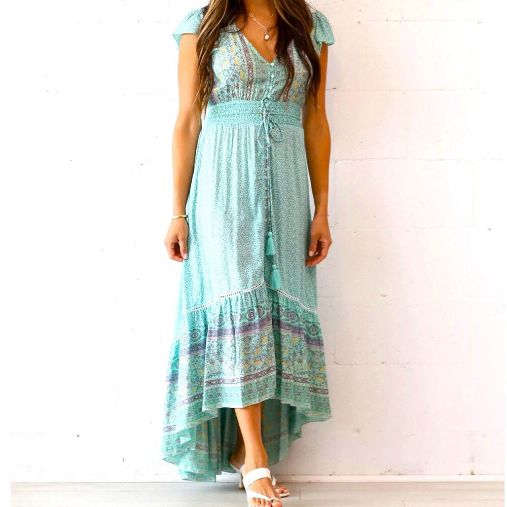 Sealustre Atlantic Breeze Bohemian Dress in Bermuda Blue, Unique Florida Brand